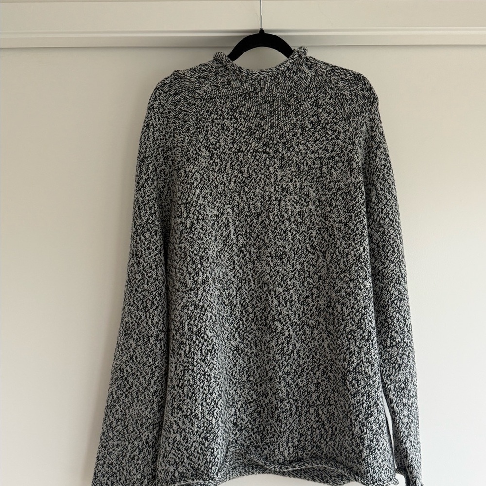 J. Crew Black and White Turtleneck Sweater